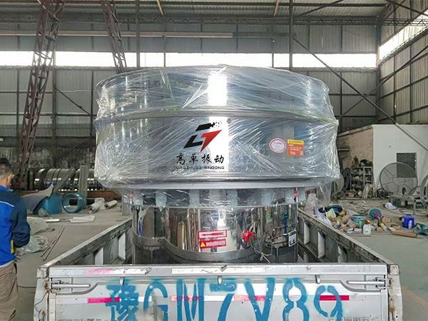 客户定制双出料口全不锈钢旋振筛发货